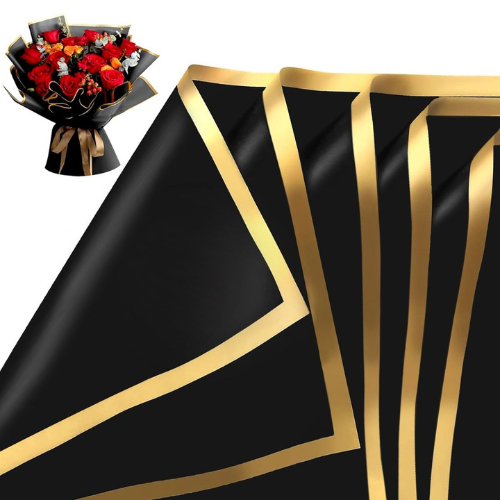 Black bouquet wrapping sheet