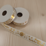 Happy Raksha Bandhan Ribbon White