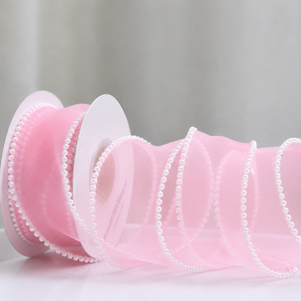 Pearl Ribbon Baby Pink