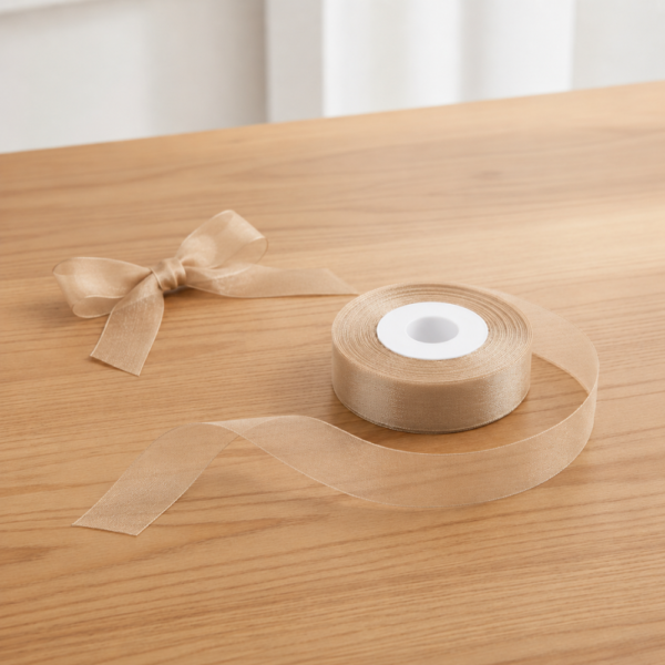 Organza Ribbon Champagne Gold