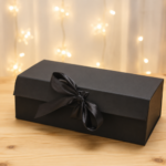 Ribbon Collapsible / Hamper Box – Black (9 × 7 × 3 Inches) | BK-94