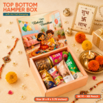 Top Bottom Hamper Box – RB Peach (8 × 8 × 3.75 Inches) | BK-91 Raksha Bandhan Box - Image 2