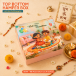 Top Bottom Hamper Box – RB Peach (8 × 8 × 3.75 Inches) | BK-91 Raksha Bandhan Box