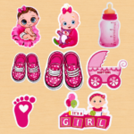 Baby Girl Cut Out Mix ( Pack of 8 )