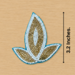 Blue & White Beaded Diya Patch ( Pack of 6 )