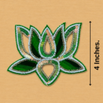 Green Beaded Lotus Patch ( Pack of 6 )