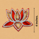 Red & Orange Beaded Lotus Patch ( Pack of 6 )