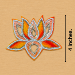 Orange & Yellow Beaded Lotus Patch ( Pack of 6 )