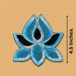 Blue & Black Beaded Lotus Patch ( Pack of 6 )