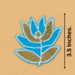 Sky Blue Blossom Beaded Patch ( Pack of 6 )