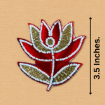 Red Blossom Beaded Patch ( Pack of 6 )