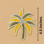 Yellow & Gold Floral Beaded Patch ( Pack of 6 )