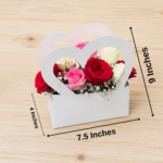 Heart Cut Flower Hamper Box White