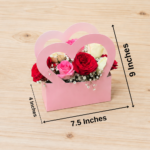 Heart Cut Flower Hamper Box Pink