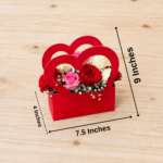 Heart Cut Flower Hamper Box Red