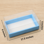 Cake + Flower Box Blue Colour (9 × 17.5 × 5 Inches)