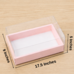 Cake + Flower Box Pink Colour (9 × 17.5 × 5 Inches)