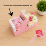 Mini Cake & Flower Box Handle Hamper Pink  (11.5 × 5.75 Inches)