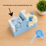 Mini Cake & Flower Box Handle Hamper Blue  (11.5 × 5.75 Inches)