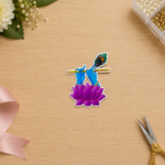 Krishna Flute Lotus MDF Cutout