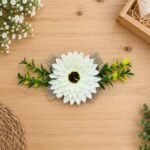Sunflower Net Wire Silver Ribbon Bunch White Colour