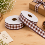 Checks Ribbon Brown ( 18 Meters. )