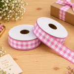Checks Ribbon Pink ( 18 Meters. )