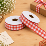 Checks Ribbon Red ( 18 Meters. )