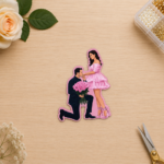 Romantic Proposal Couple MDF Cutout