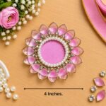 Candle Tea Light Holder 4 Baby Pink ( Pack Of 3 )