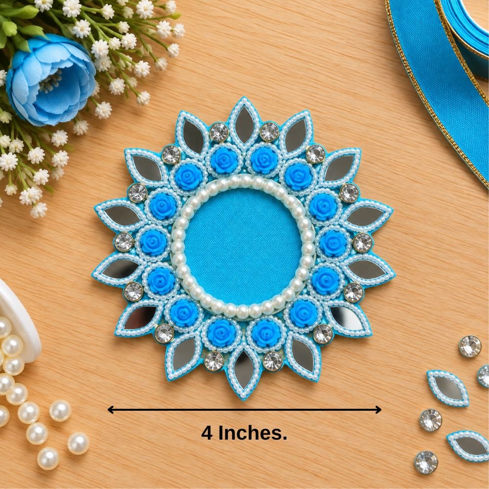 Patches SS Hamper (16) Candle Tea Light Holder 5 Blue ( Pack Of 3 ) - Image 1