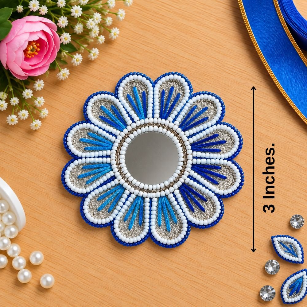 Patches SS Hamper (19) Candle Tea Light Holder 10 Blue & White ( Pack Of 3 ) - Image 1