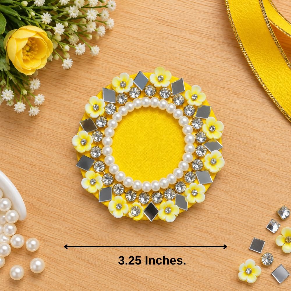 Patches SS Hamper (6) Candle Tea Light Holder 3 Yellow ( Pack Of 3 ) - Image 1