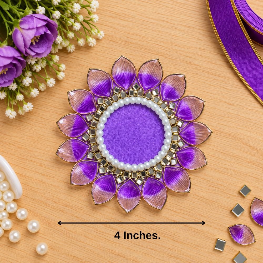 Patches SS Hamper (8) Candle Tea Light Holder 4 Purple ( Pack Of 3 ) - Image 1