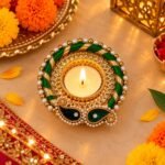 Candle Tea Light Holder Green