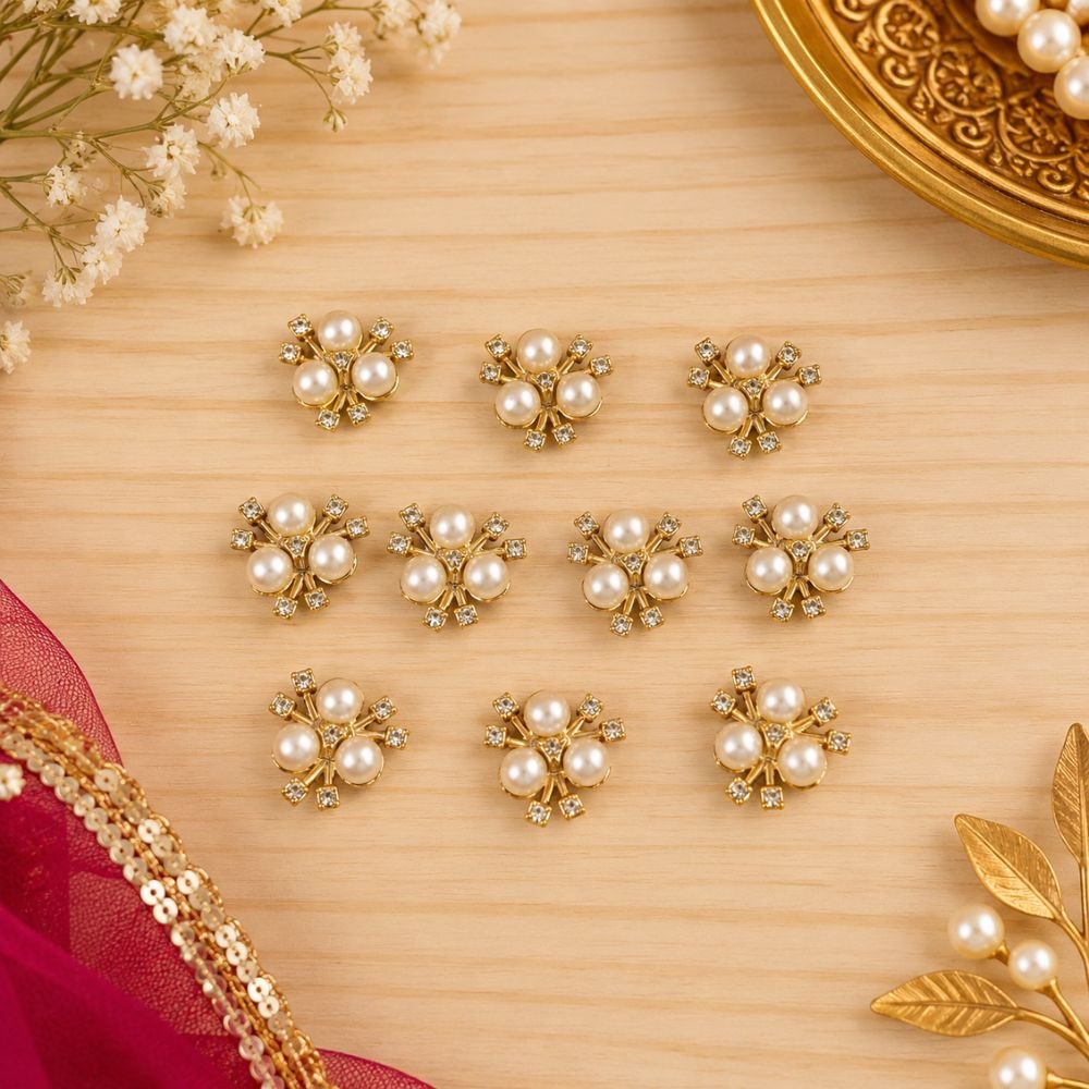 Pearl Beads Pearl Beads Golden ( Pack Of 50 ) - Image 1
